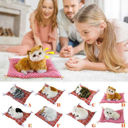 Lovely Simulation Animal Doll Plush Cat Toy with Sound Kids Toy Decorations Stuffed Toys 6.7 Inches