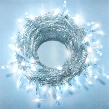 LED Christmas String Lights Outdoor: 33FT 100 Led Indoor Tree Lights - Waterproof 8 Modes Xmas Decorations Lighting - for Holiday Bedroom Wedding House Decor White (Rsh001)